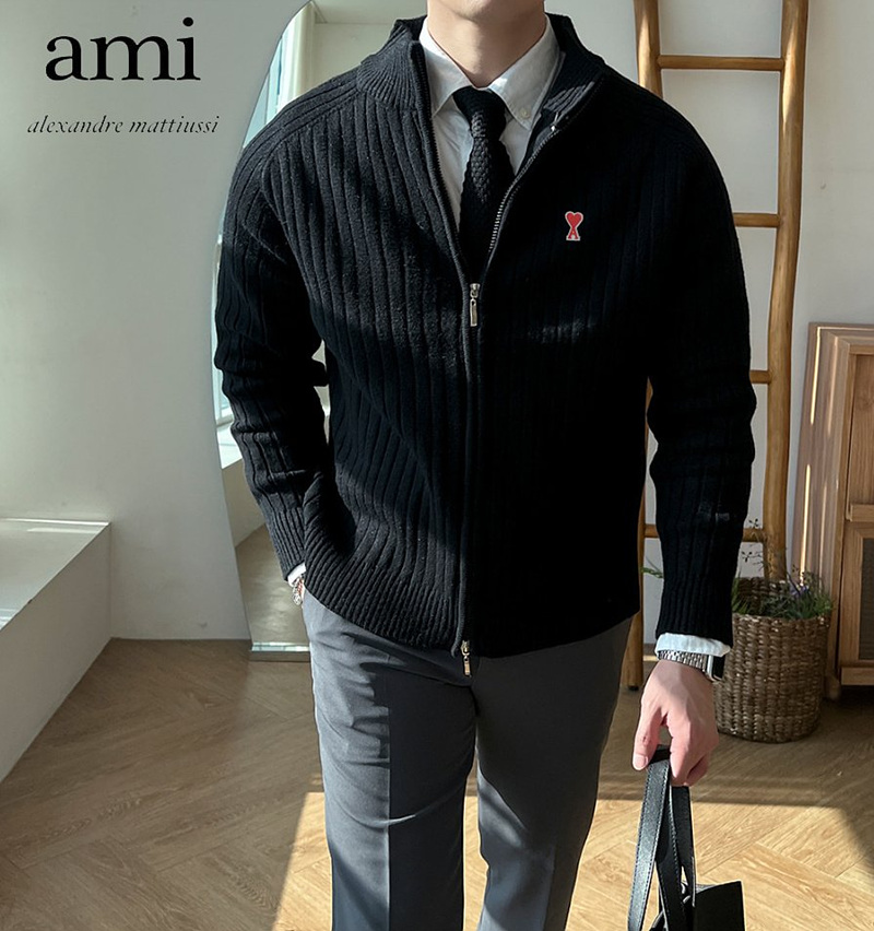 20190_AM 스몰하트 골지 니트 블루종