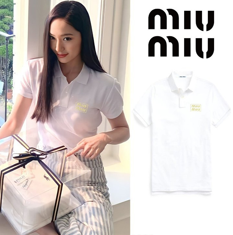 19532_MIU 골드로고 PK반팔